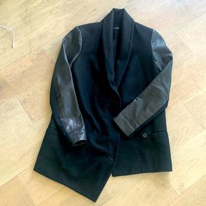 Black leather arms jacket